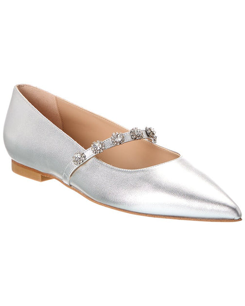 Stuart Weitzman Justina Mary Jane Silver US 6.5 2