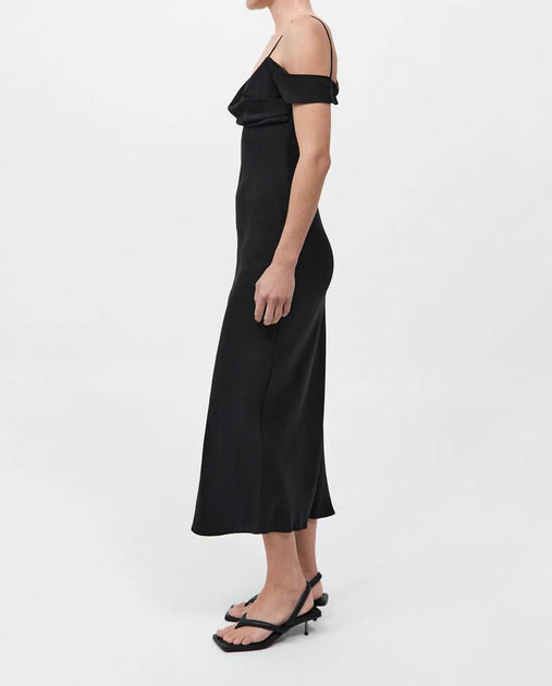 st agni silk drape dress St. Agni Silk Drape Midi Dress