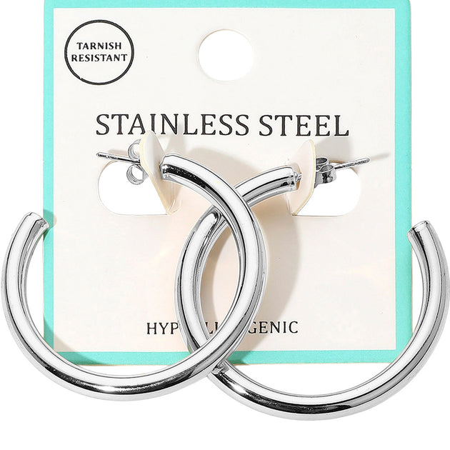 FASHNZFAB Hoop Earrings Silver 7