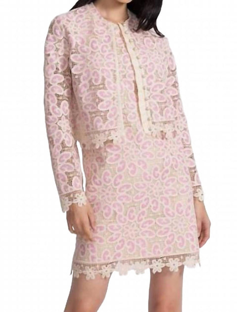 Johnny Was Genovia Cropped Jacket Pink Large 2