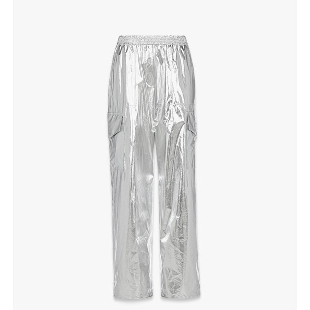 MCM Cargo Metallic Pants Silver Small 2