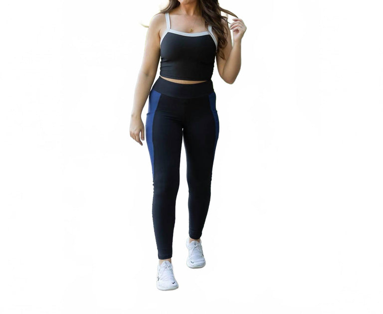 Julia Rose Billie Panel Full Length Leggings Blue Small/Medium 2