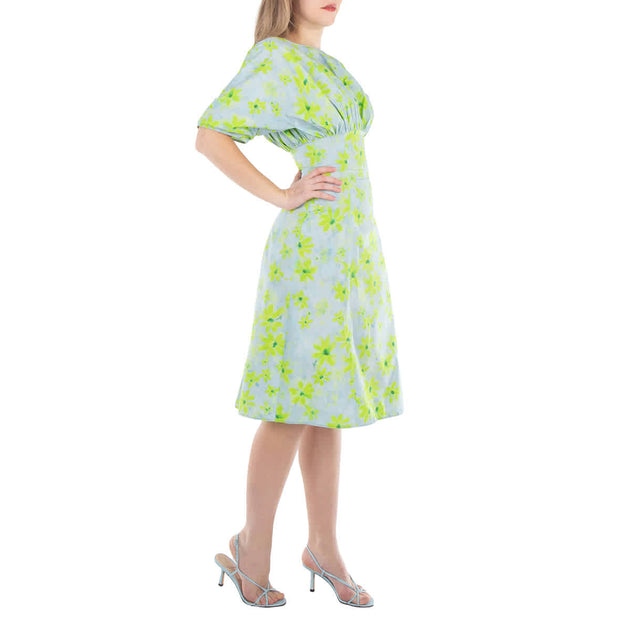 Marni Gathered Poplin Midi Dress Blue US 10 3