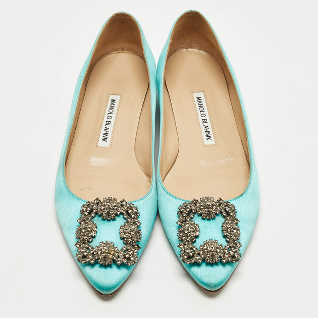 Manolo Blahnik Hangisi Flats Blue EU 38 4