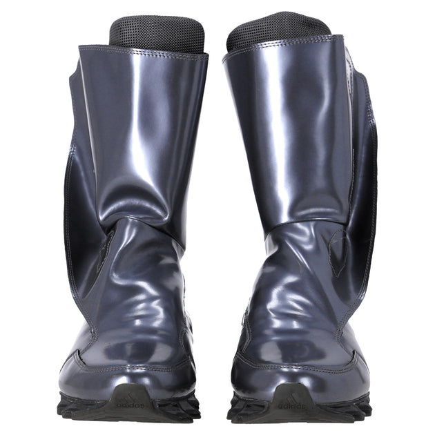 Rick Owens X Adidas Springblade Mid-calf Boots In Metallic Silver