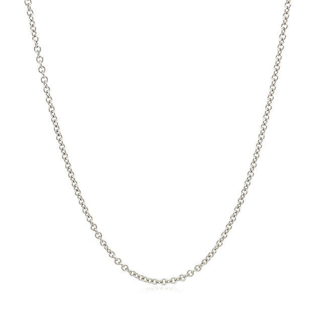 FASHNZFAB Round Cable Link Chain White Gold Silver US 18 4