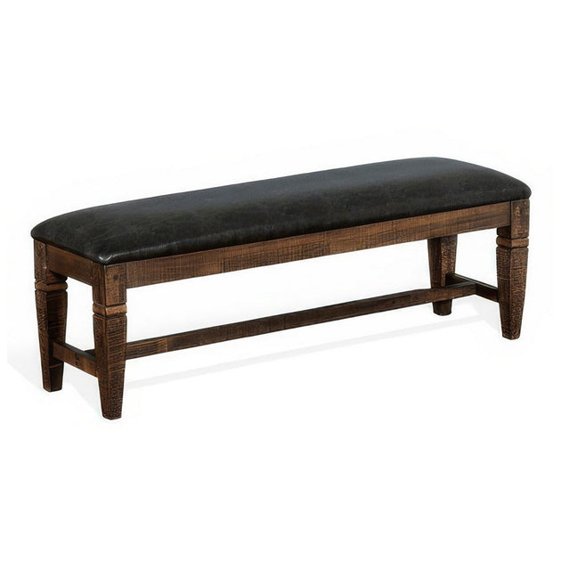 Hivvago Flint Dining Bench Dark Gray 56 Inch 3