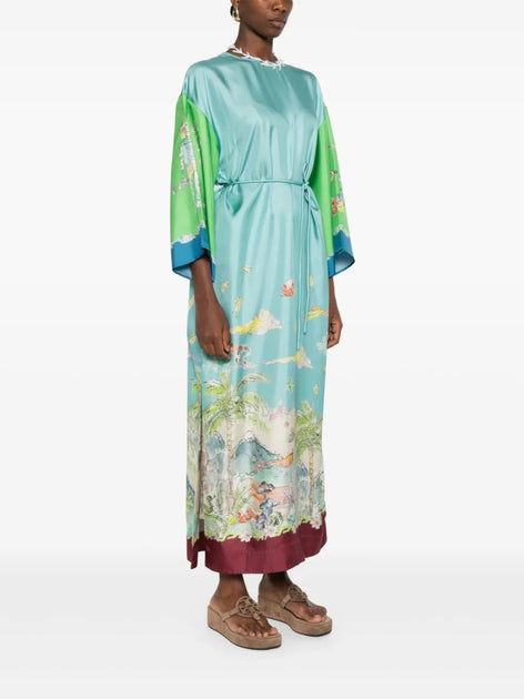 オールインワン・サロペット Alemais Daria Graphic-Print Silk Midi Dress Alemais Daria Graphic-Print Silk Midi Dress | ShopSimon