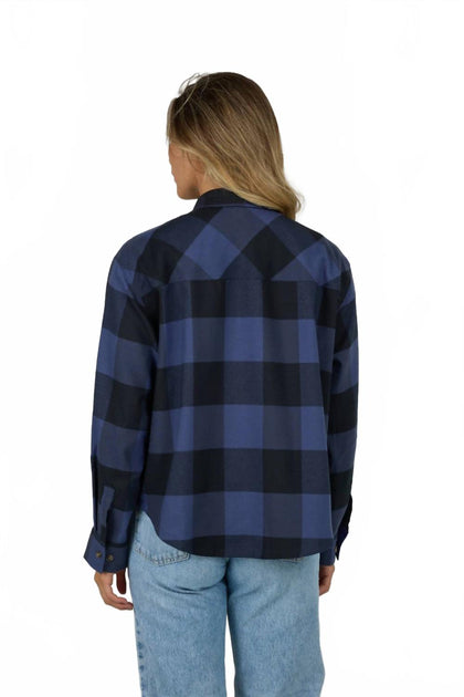 Salty Crew Fathom Flannel Shirt Blue Small 3