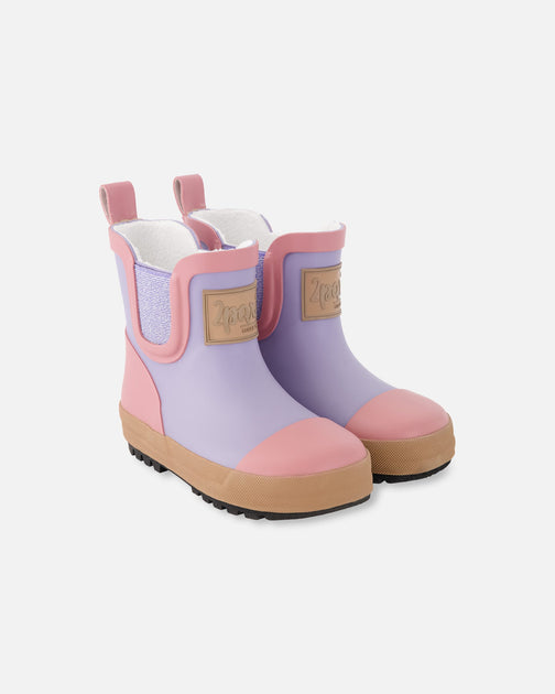 Deux par Deux Short Rain Boots Pink US 2 2