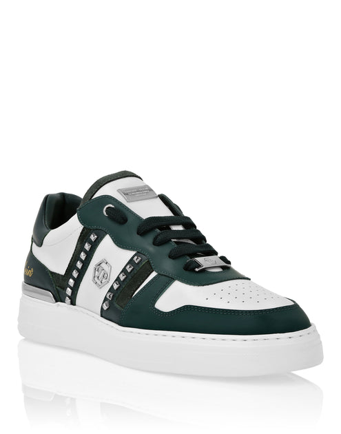Philipp Plein Low Top Sneakers Mix Cut Studs Blue EU 41 4