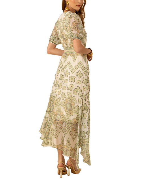 Hale Bob Malaya Midi Kleid Beige XS 3