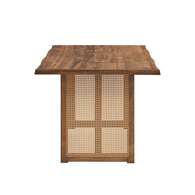 Streamdale 70.87in Rectangular Waves Dining Table Brown 3