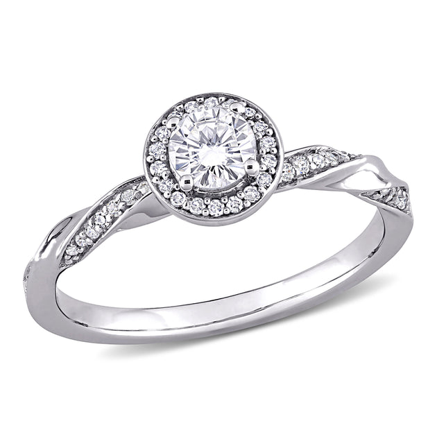 Mimi & Max Twist Halo Ring White Gold US 9.5 2