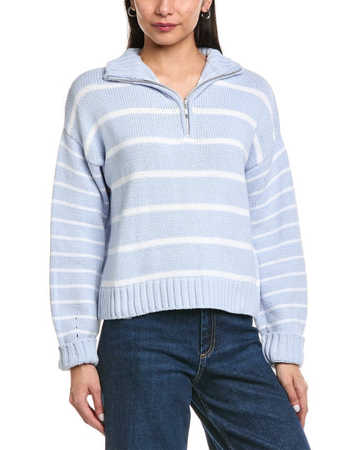 Splendid Zip Front Sweater Blue XS 2