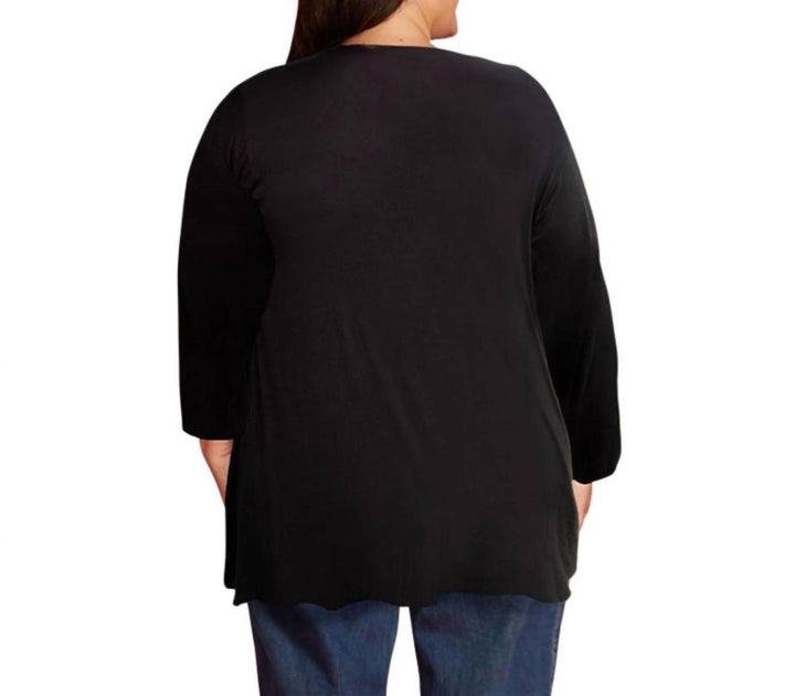 On The Plus Side Draped Cardigan Black US 18 4
