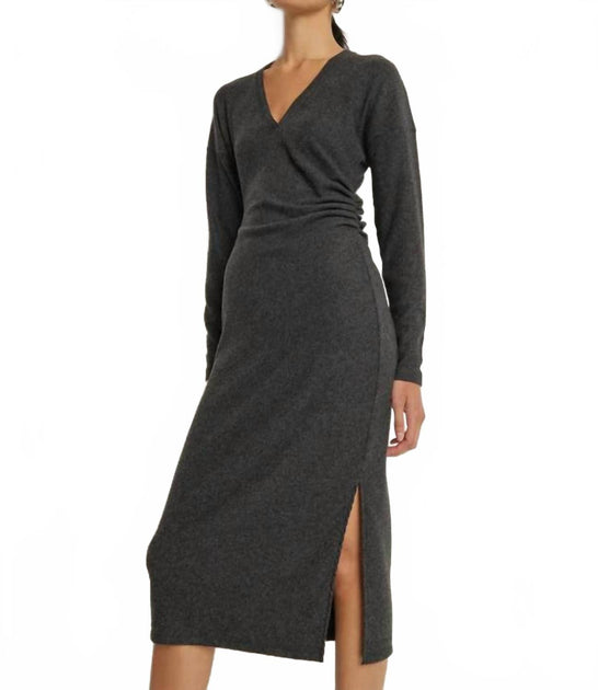 Nation LTD Sandrine Midi Dress Grey Medium 3