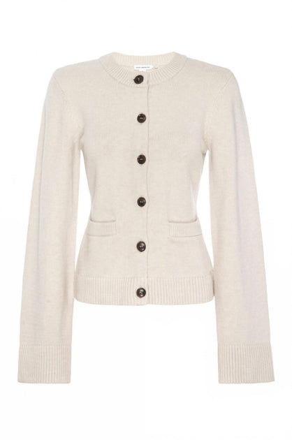GOOD AMERICAN Knit Cardigan Beige Large 2