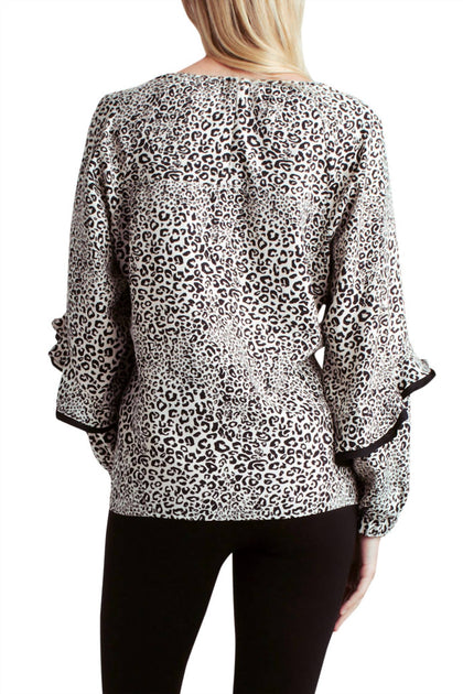 Kensie Langarm Gewebtes Top Beige XL 3
