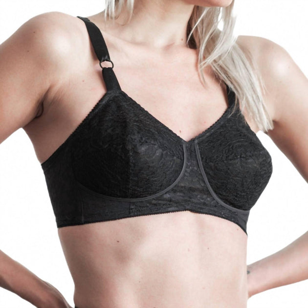 Rago Satin And Lace Support Bra Grey 44DD 4