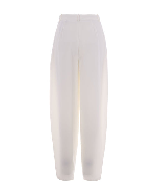 Elisabetta Franchi Crepe Trousers Ivory EU 44 2