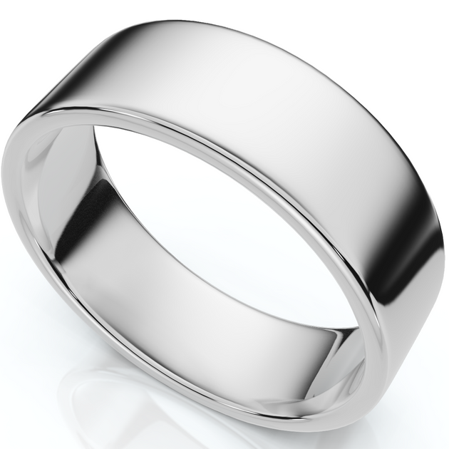 Pompeii3 Flat Wedding Band Silver US 7.5 2