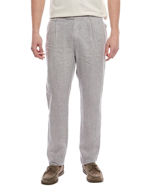 Onia Pantalon En Lin À Pinces Effilé Gris 32 2