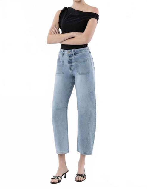 Vervet by Flying Monkey High Rise Patch Pocket Barrel Jeans Blau 29 2