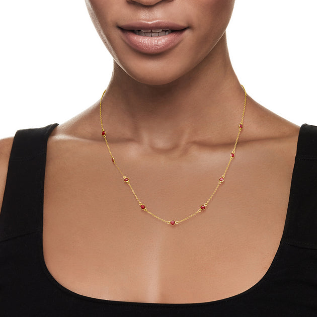 Ross-Simons Ruby Station Necklace Red 5