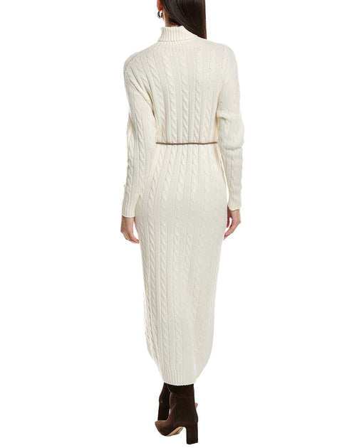 Peserico Wool Silk Cashmere Sweaterdress Beige EU 42 3