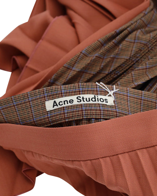 Acne Studios Electric-Pleated Asymmetrical Midi Skirt Pink XXS 4