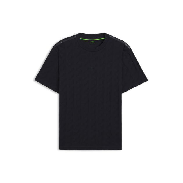 Boss Cotton T-Shirt mit Jacquard-Muster schwarz Small 2
