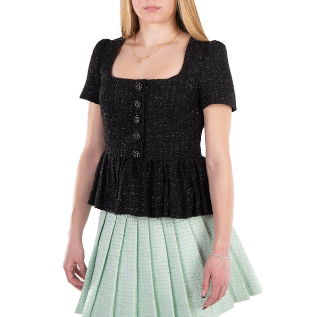 Self-Portrait Peplum Top Black US 6 3