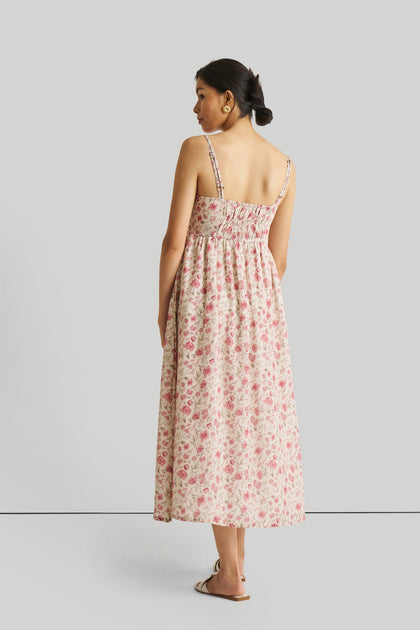 Reistor Träger Midi-Kleid mit Raffung Multi 3