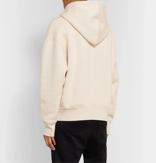 Ami Paris Heart Embroidered Hoodie Cream XLarge 3