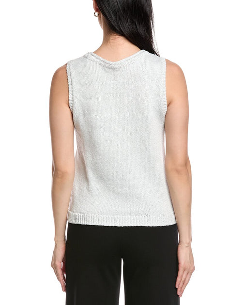 St. John Scoop Neck Knit Tank White Small 3