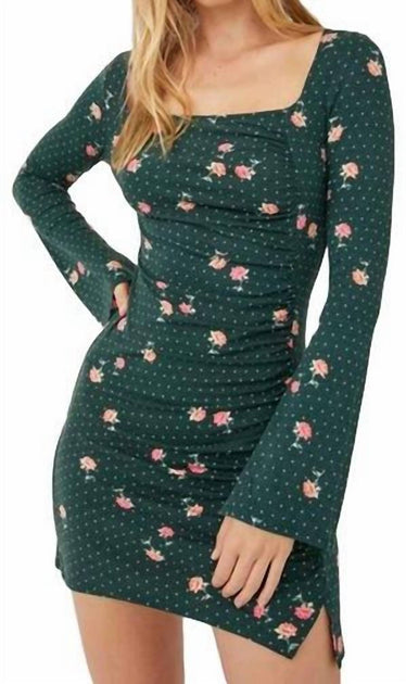 Free People Celia Mini Dress Green Medium 2