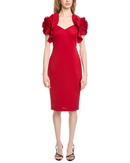 Badgley Mischka Robe Rosette Rouge US 0 2