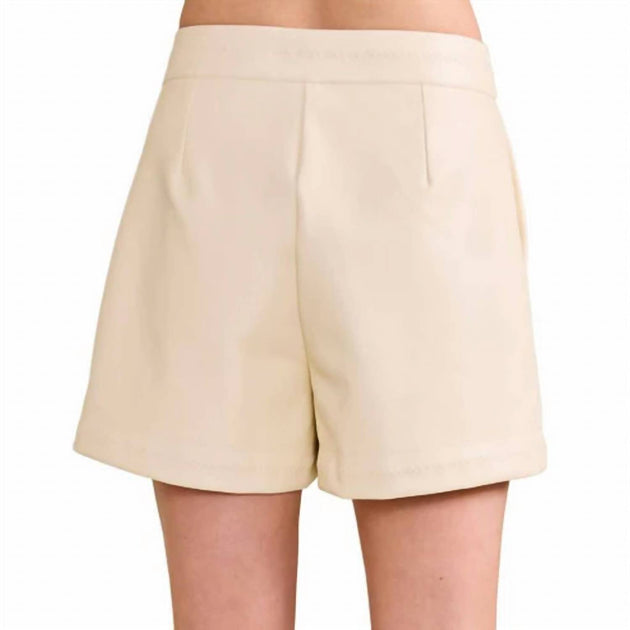 Edge Vegan Leather Shorts White Small 4