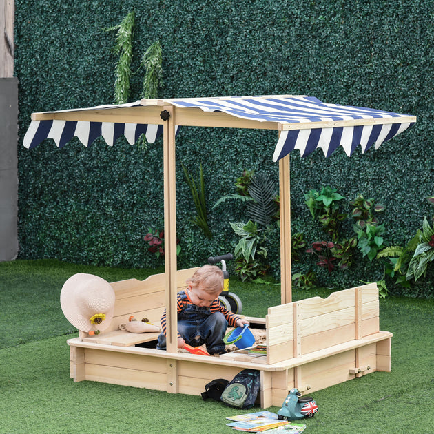Hivvago Covered Kids Sandbox Natural/Blue 3
