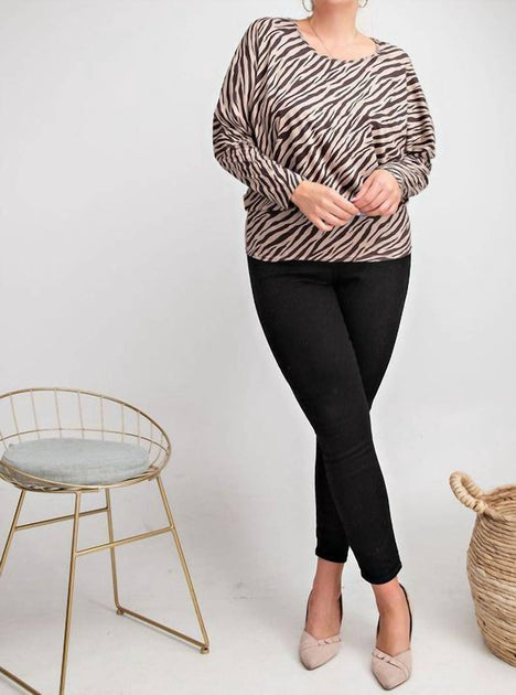 Easel Zebra Suede Plus Top Black XXLarge 2