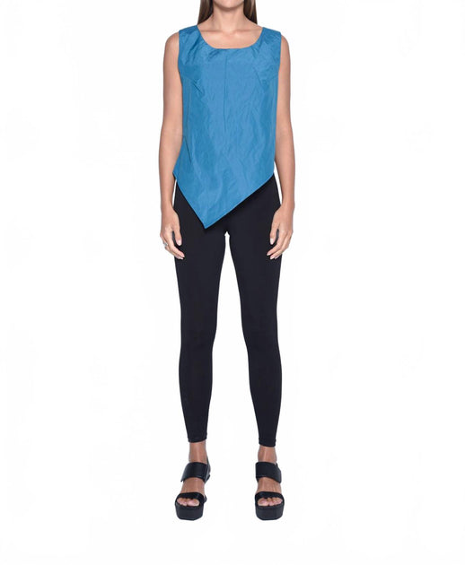 Simply Mila Uneven Hem Tank Blue Large 2