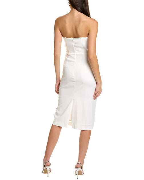 monique lhuillier elle strapless midi dress Monique Lhuillier Elle Strapless Midi Dress  Shop at the Mix