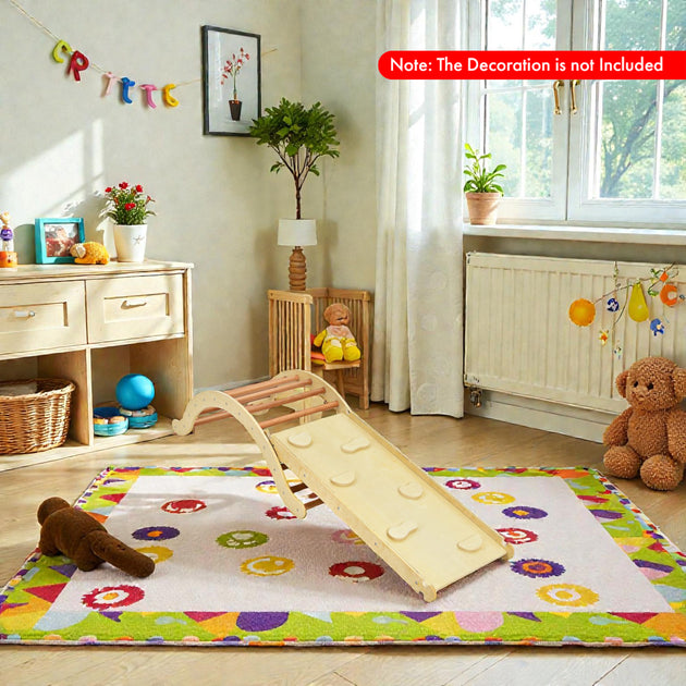 Hivvago 3-in-1 Wooden Climbing Structure Yellow/Natural 4