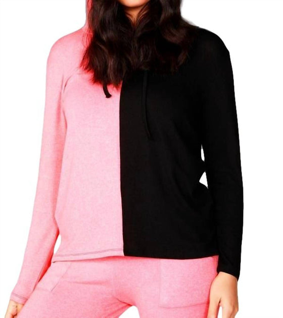 french kyss Color Block Hoodie Pink Small 3