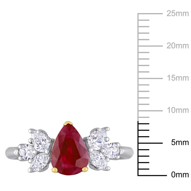 Mimi & Max Ruby Diamond Ring 14k Gold Red US 5.5 4