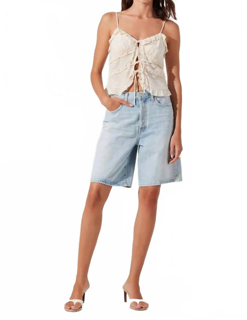 ASTR Bea Tie-Front Top Beige Large 4