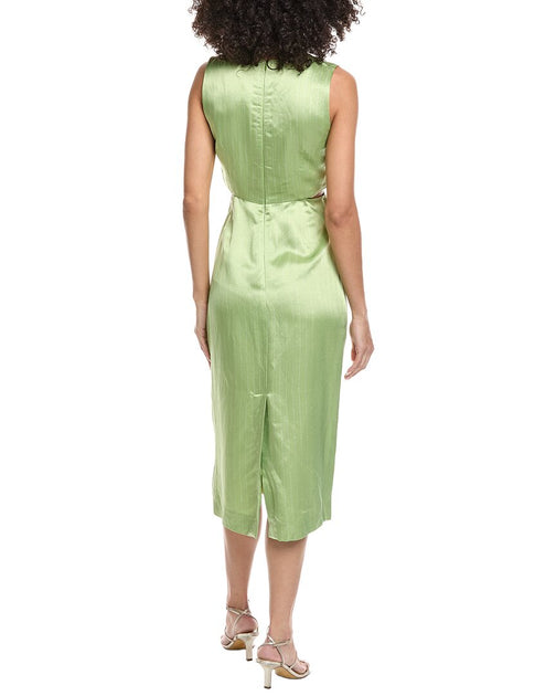 Sandro Woven Linen-Blend Dress Green EU 34 3