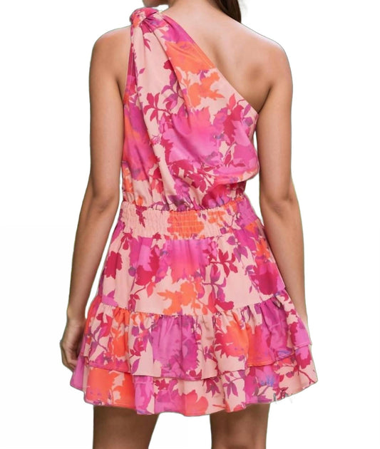 entro Paola One Shoulder Floral Dress Multi Small 3