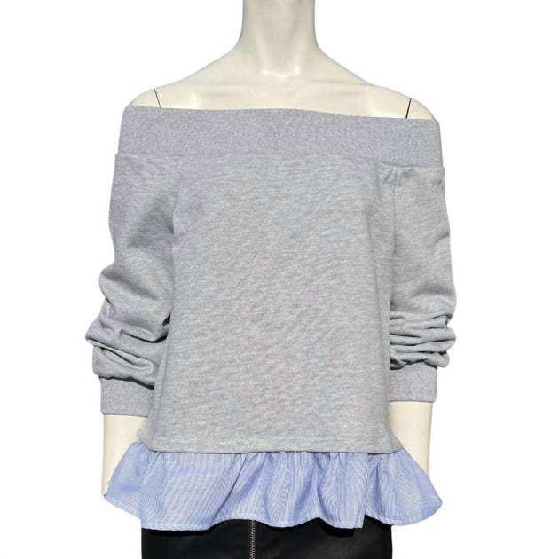 After Market Off The Shoulder Sweatshirt Grey Medium 2